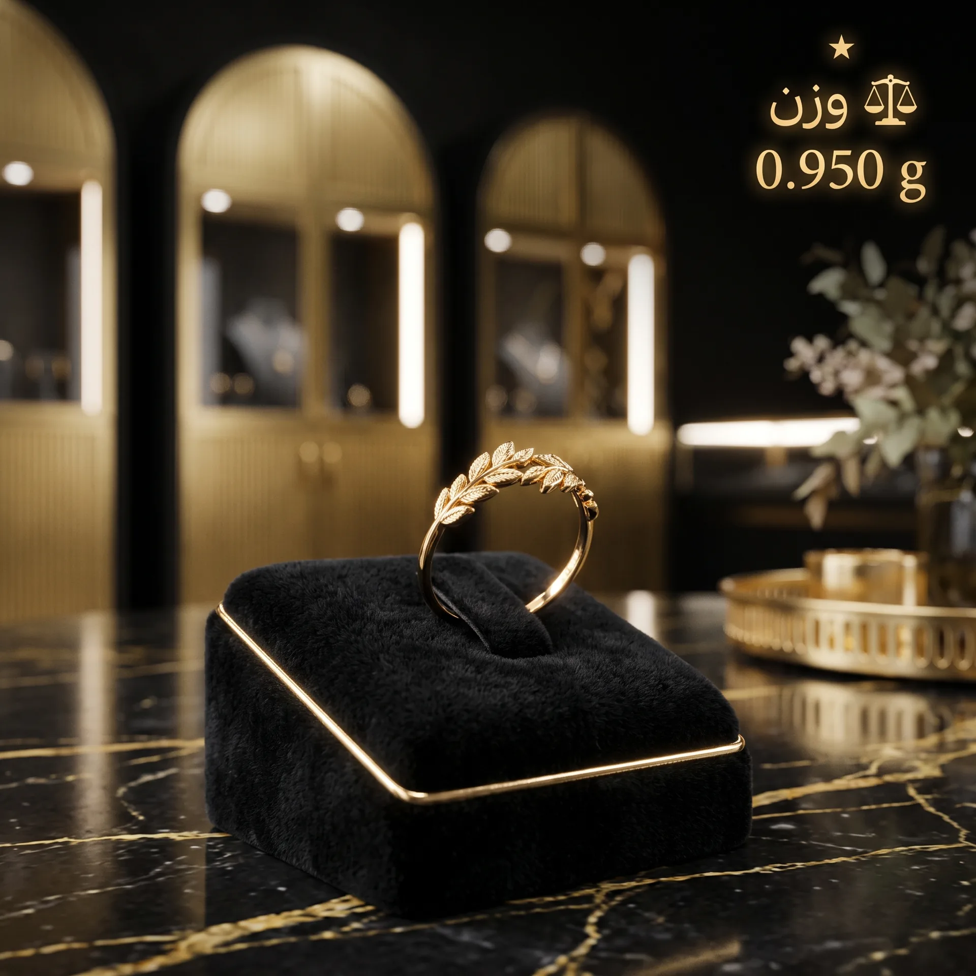 انگشتر طلا برگ مینیمال