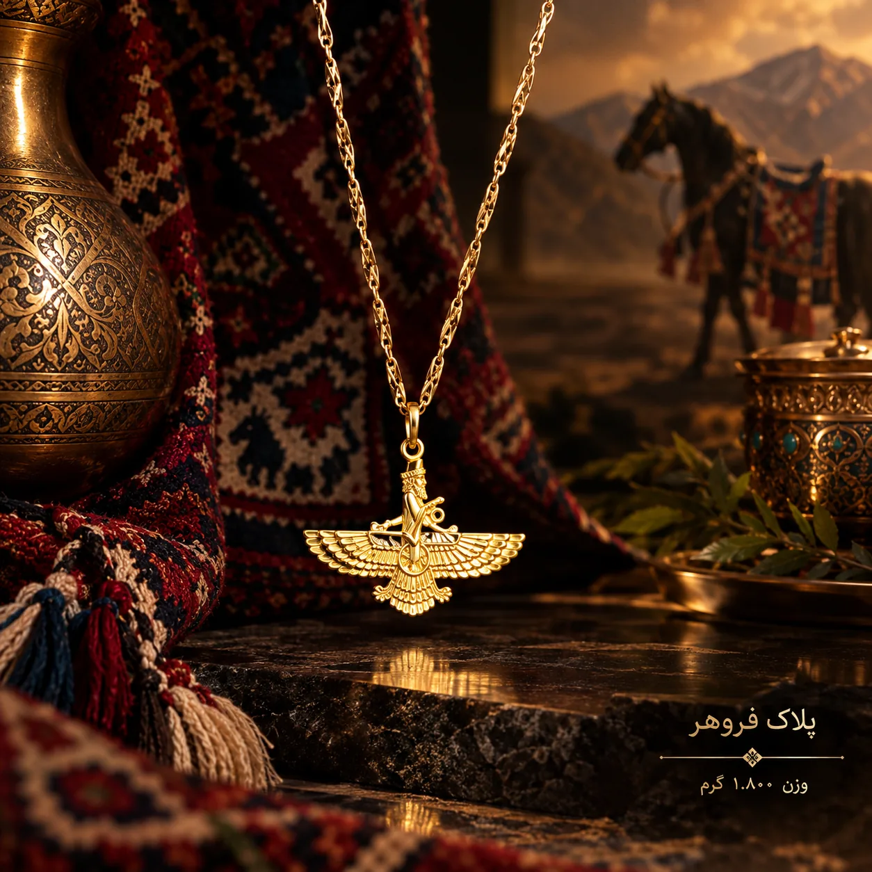 گردنبند طلا پلاک فروهر