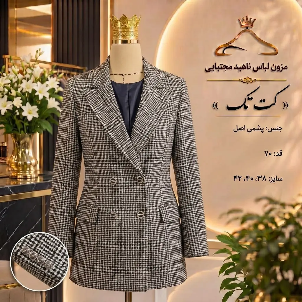 کت تک پشمی چهارخانه