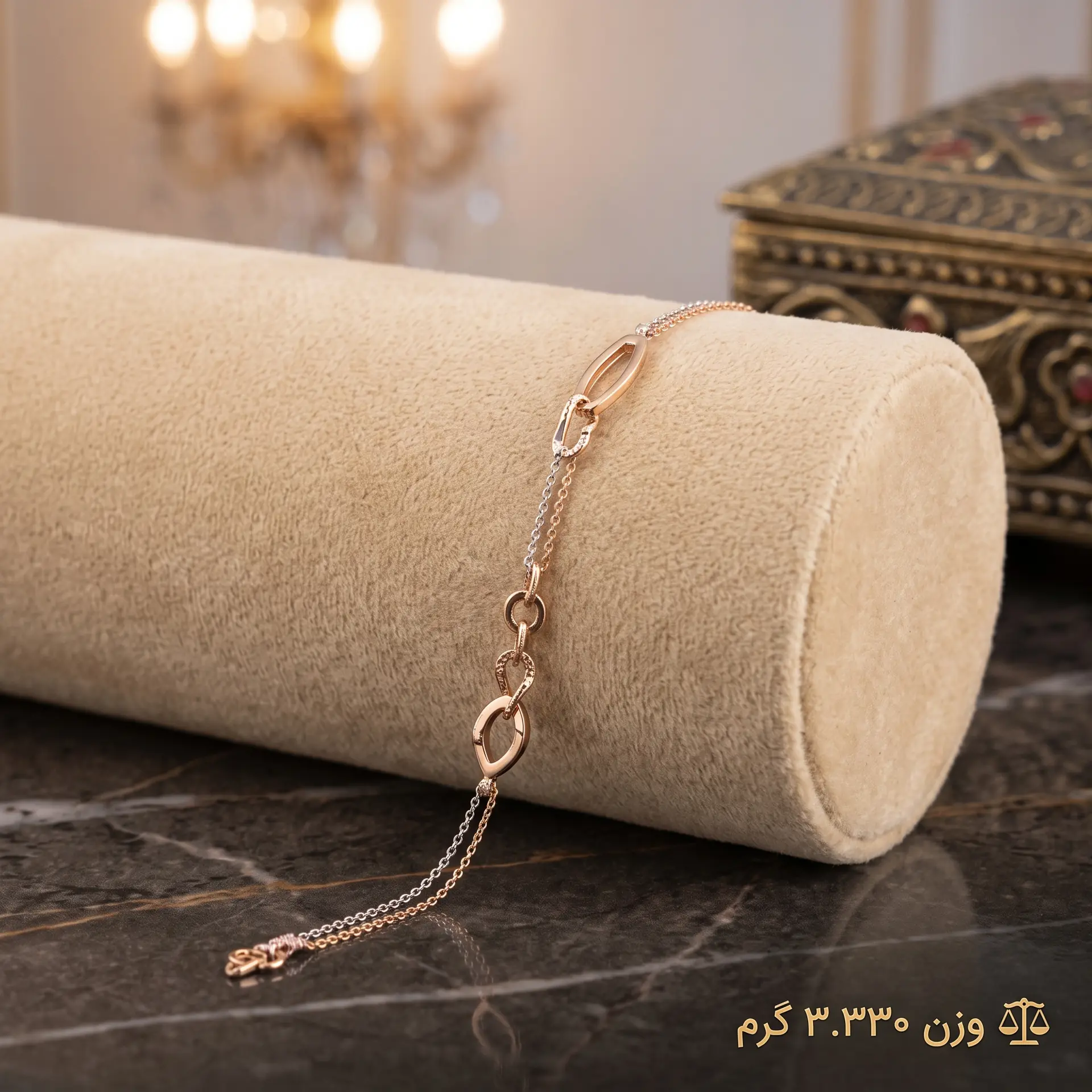 دستبند طلا کارتیه دورنگ