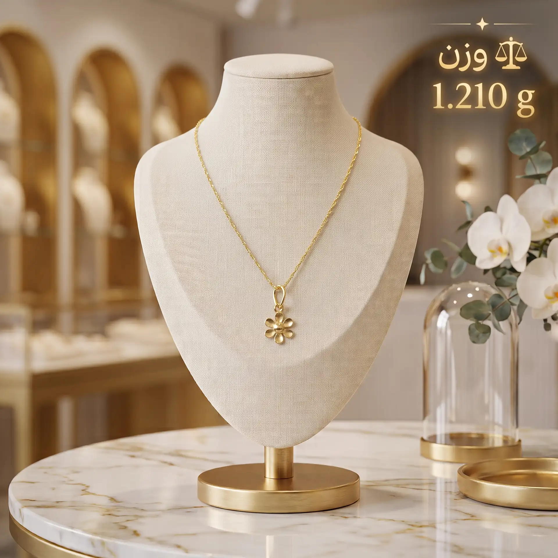 گردنبند طلا پلاک گل بابونه