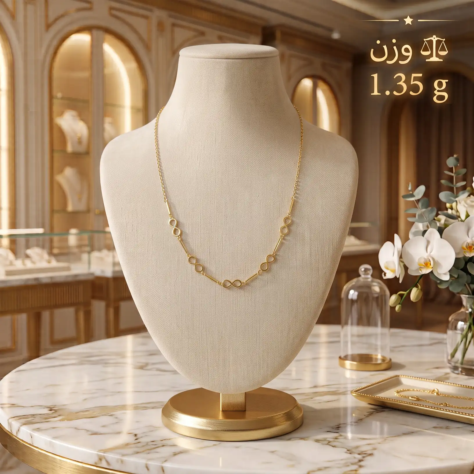 گردنبند طلا طرح بی نهایت