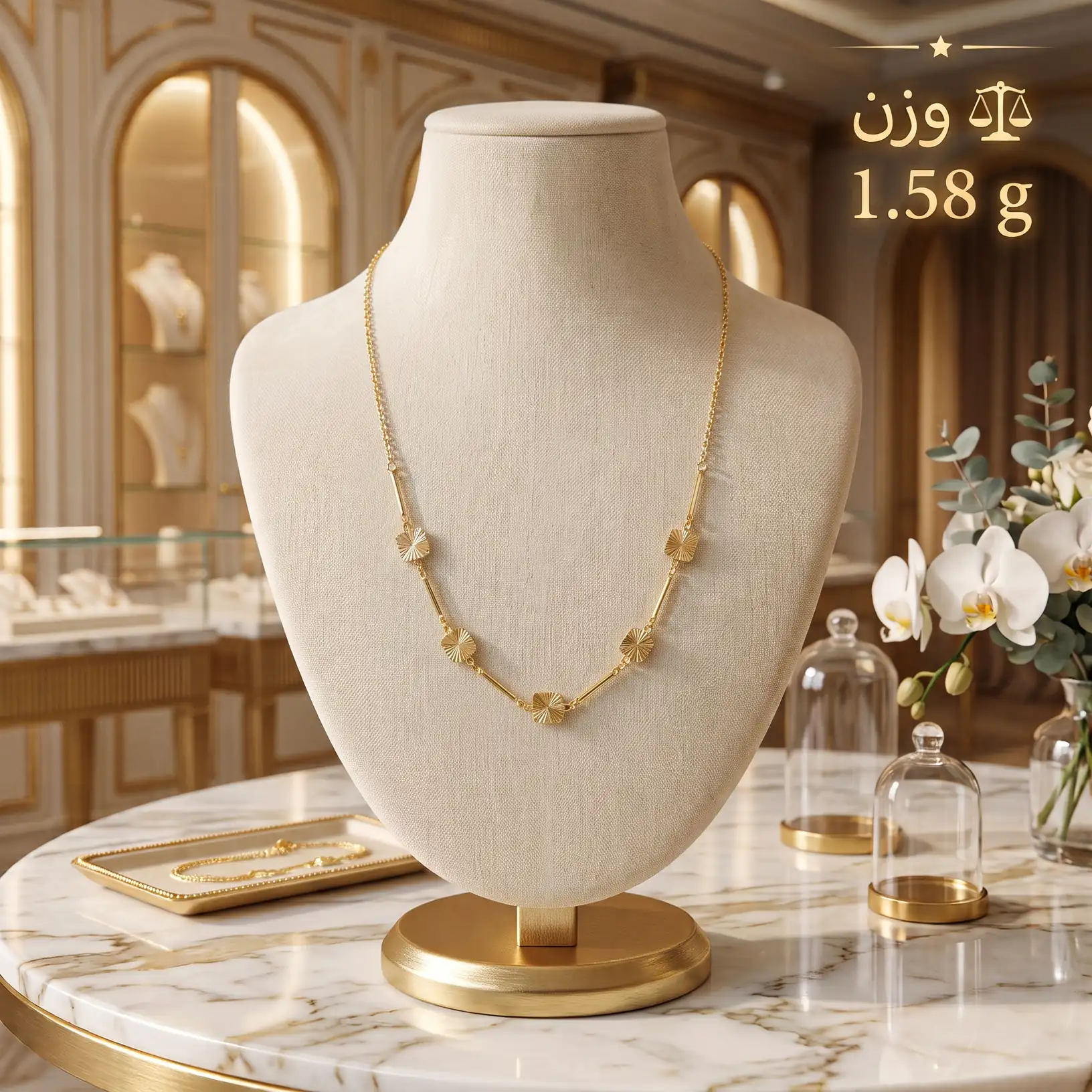 گردنبند طلا مدال تراش‌دار