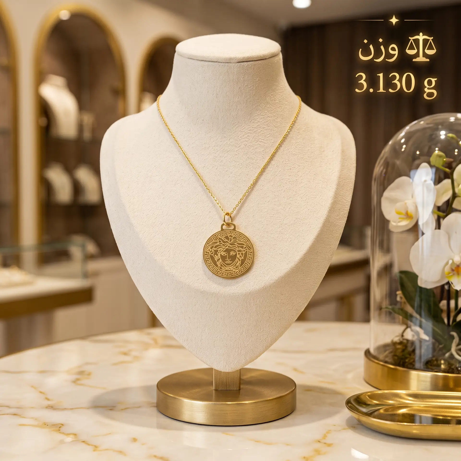 گردنبند طلا طرح مدوسا مینیمال