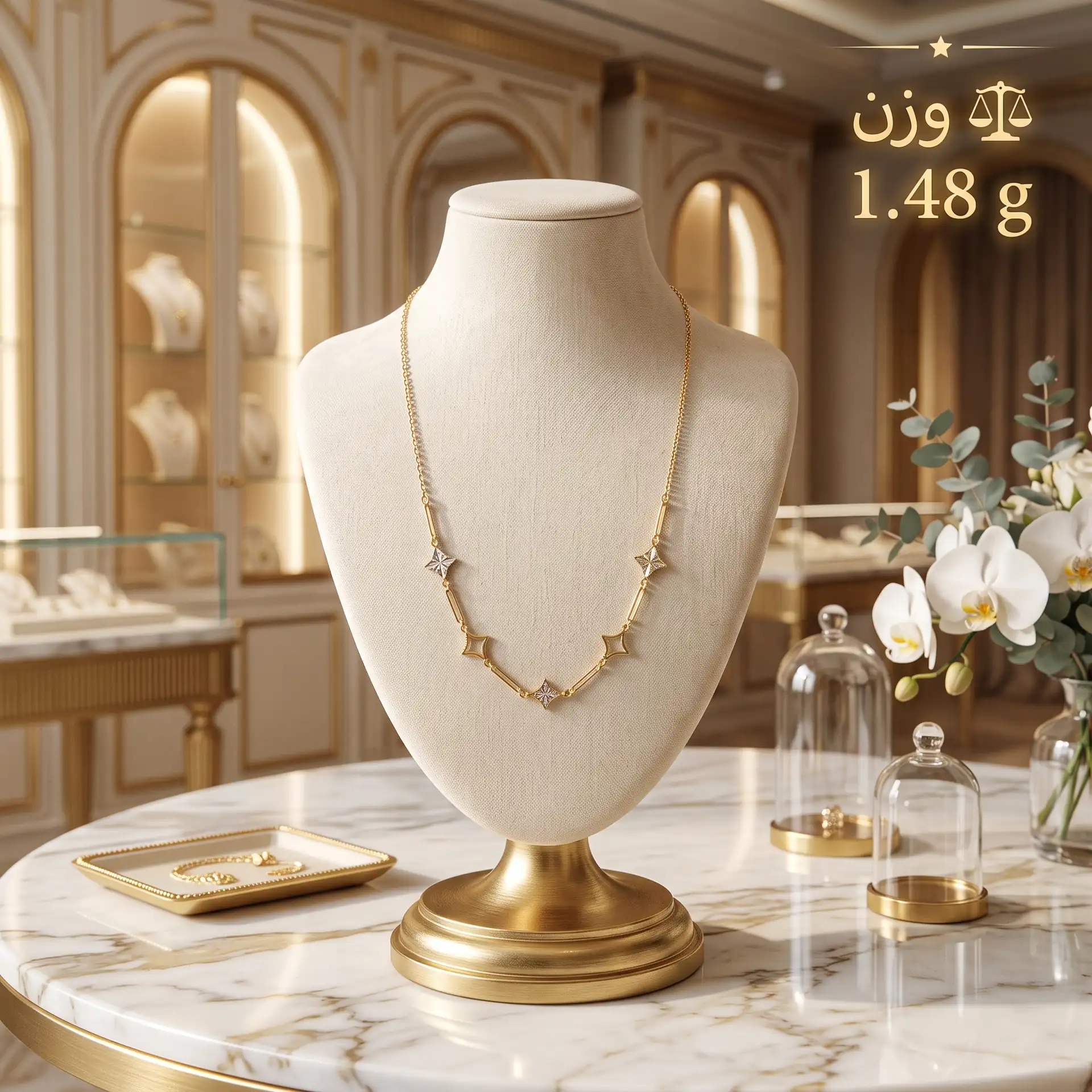 گردنبند طلا ستاره نگین‌دار — تصویر 2