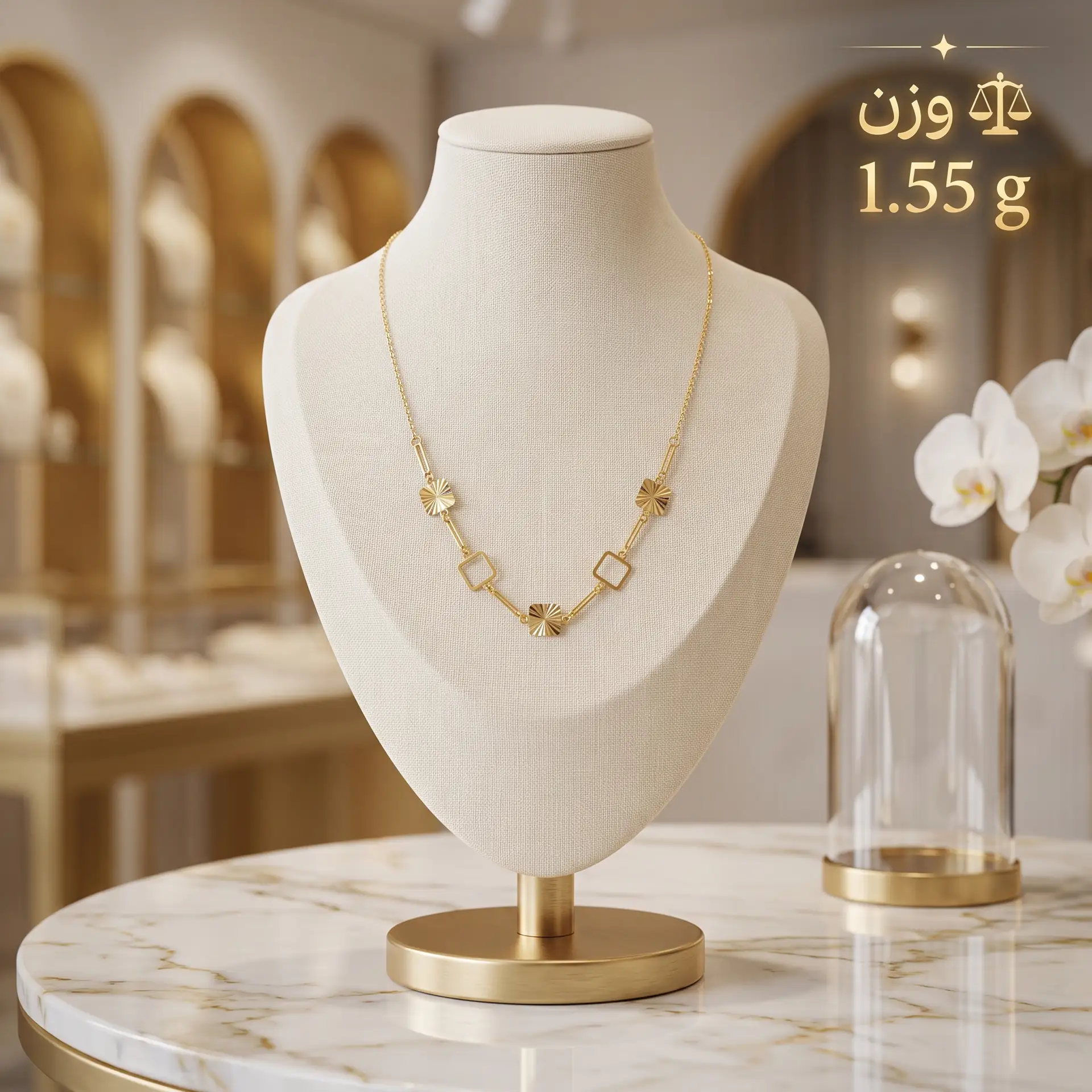 گردنبند طلا شبدر و مربع
