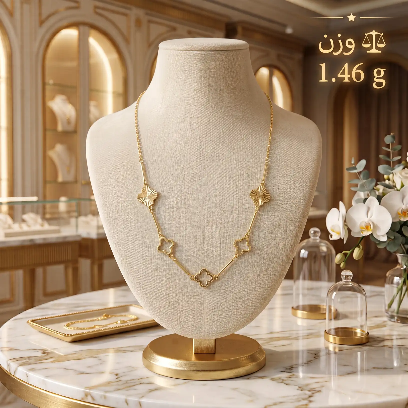 گردنبند طلا طرح شبدر — تصویر 2