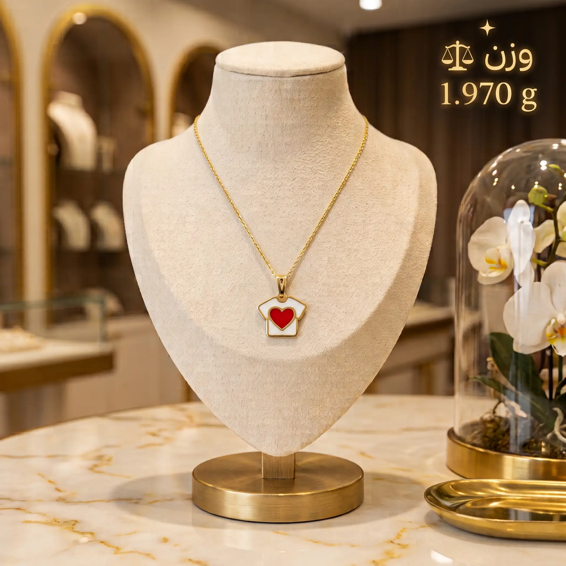 گردنبند طلا آویز لباس مینا