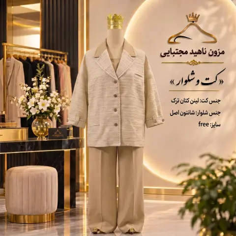 ست کت و شلوار لینن کتان